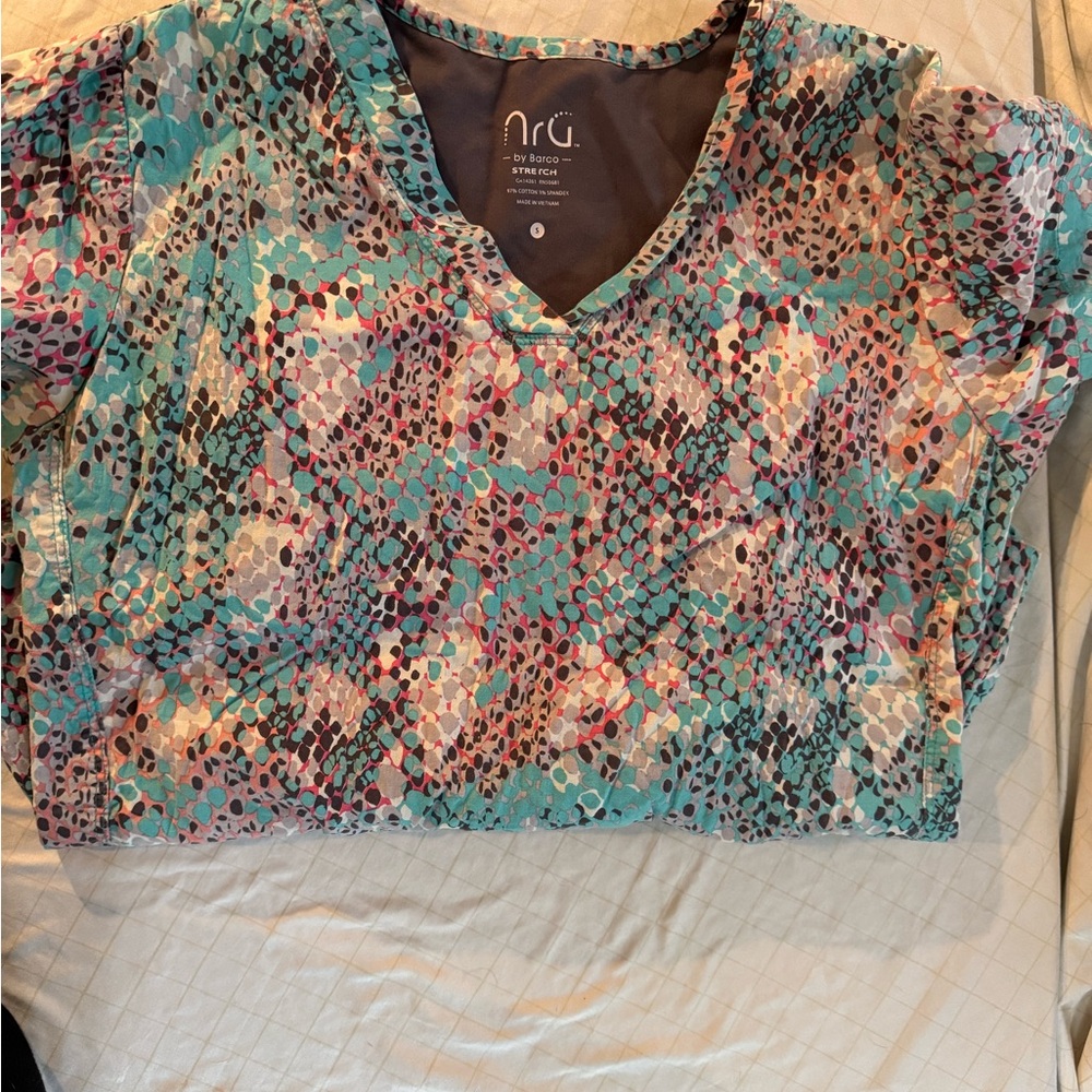 Barco Uniforms Colorful Patterned Blouse